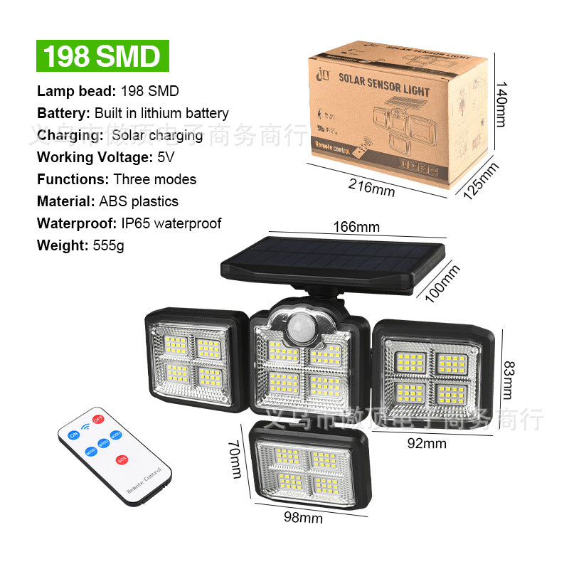 New Solar Wall Light Split Body Sensor Street Light Remote Control Garden Light LED Waterproof Garden Light