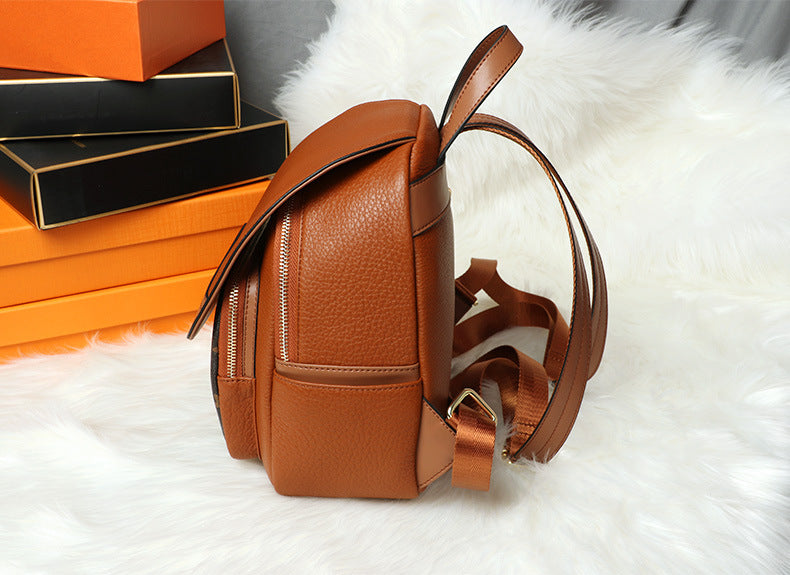Backpack Top Layer Cowhide mini Fashionable Simple Large Capacity Crossbody Bag Casual Versatile Travel Small Backpack for Women