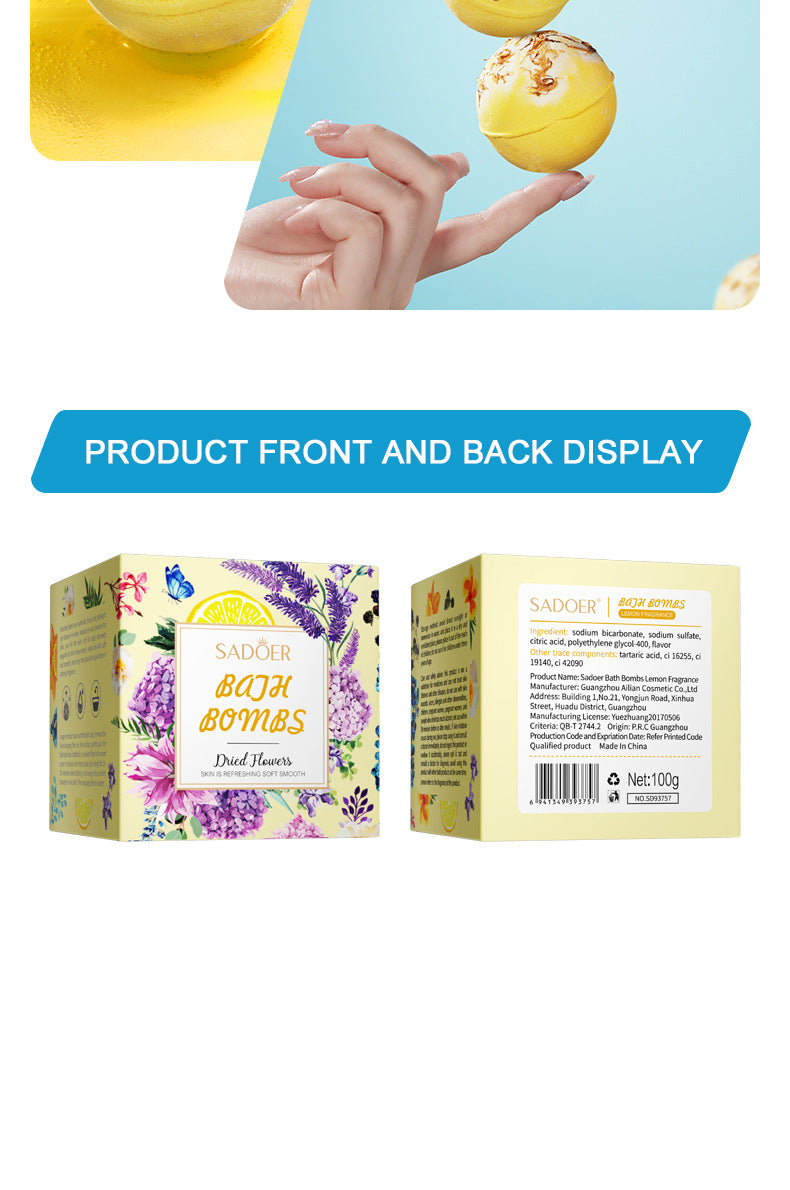 Dried Flower Explosive Bath Salt Ball100gSADOER Clean Fragrance Bath Ball  Wholesale