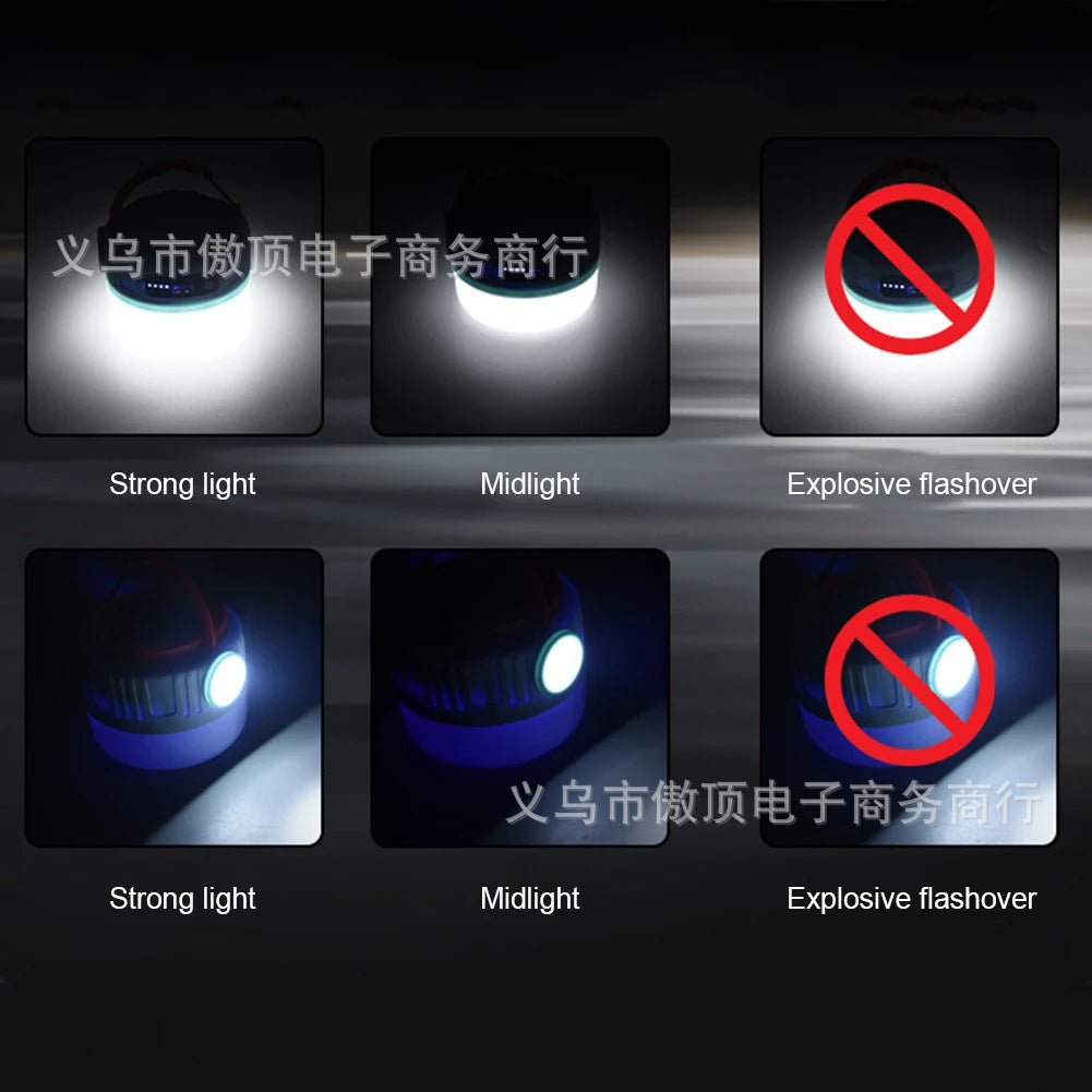 Solar Camping Light LED Outdoor Emergency Light USB Rechargeable Street Stall Night Market Remote Control Camping Light Flashlight