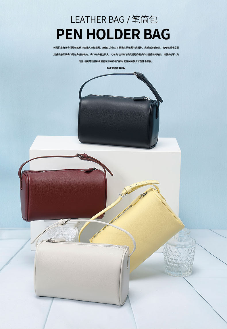 Pencil Case Bag Simple Women's Handbag Niche Versatile Shoulder Bag Light Luxury Fashion Design Crossbody Bag Women's Commuting