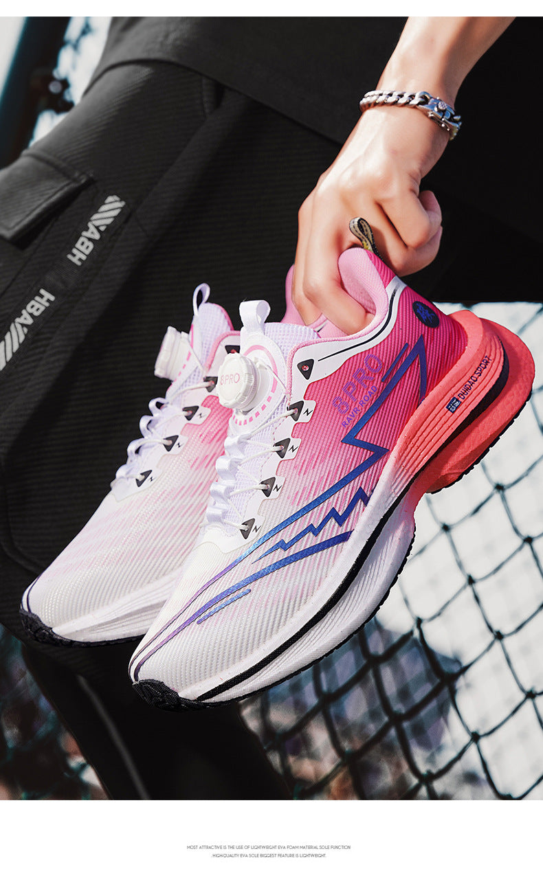 2025New8pro Full Palm Carbon Plate Racing Shock Absorption Running Shoes Men and Women Couples Rotating Buckle Youth Shoes Sports