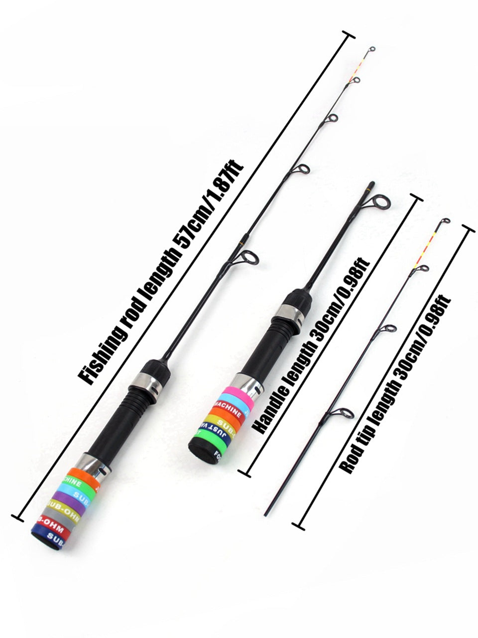 Factory Wholesale55cm2Carbon Fiber Ice Fishing Rod Ultra Soft Ultra Light Portable Winter Fishing Rod European and American Winter Fishing