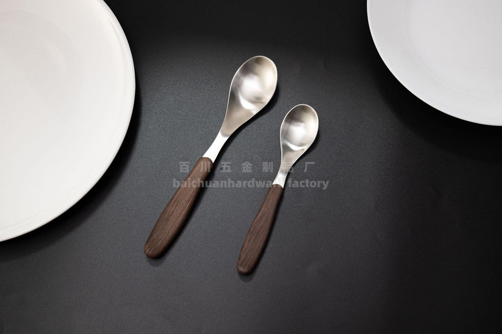 18/10Stainless Steel Western Tableware Set Imitation Wood Grain Handle Steak Knife Fork Spoon High-end Western Hotel Tableware
