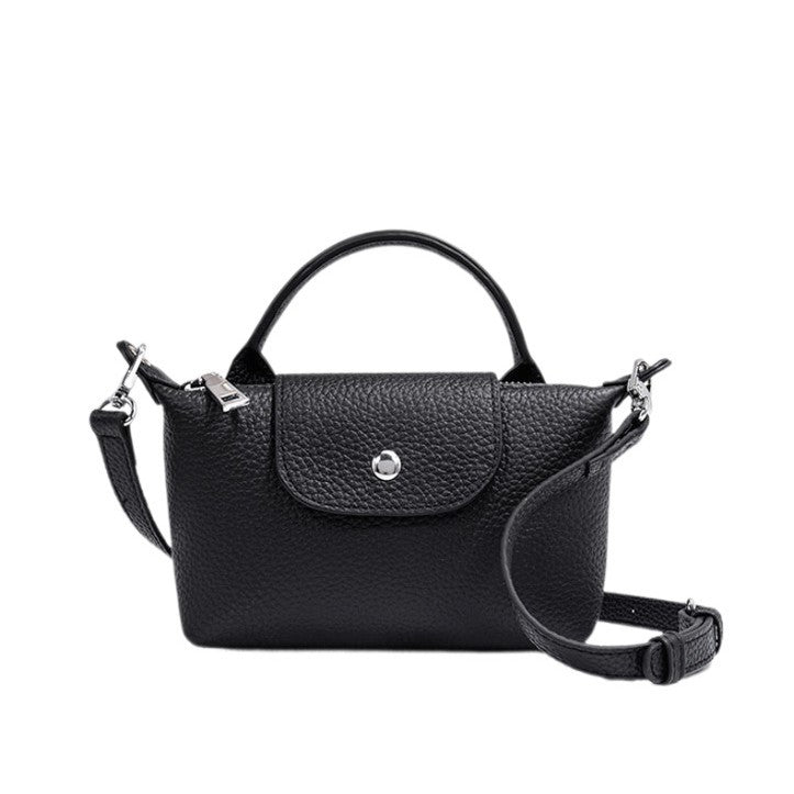 First Layer Cowhide Dumpling Bag Casual Genuine Leather Phone Bag for Women Summer Crossbody Bag Versatile Lightweight Walking Small Bag