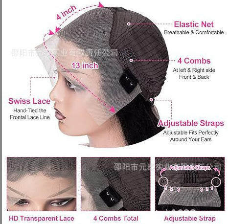 13*4 Lace Front Black Synthetic Hair Wig