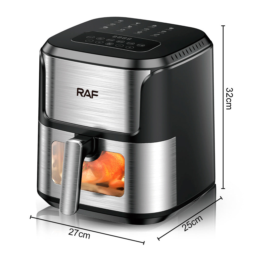 RAF European Standard Multifunctional Air Fryer Visual Household Fully Automatic Intelligent5L Large Capacity Electric Fryer