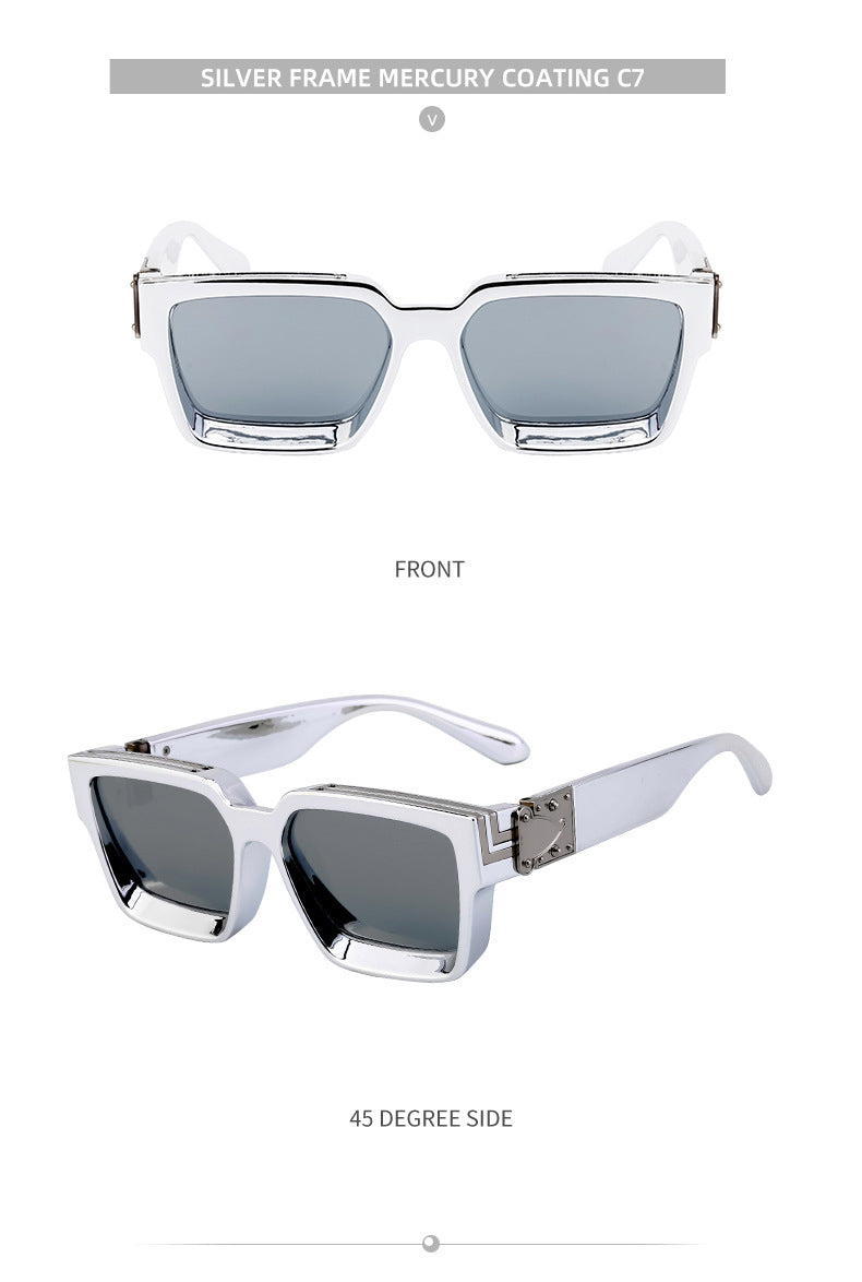 0k Billionaire Style Sunglasses Men Fashion Internet Celebrity Sunglasses Women High-end Glasses Square Frame Sunglasses