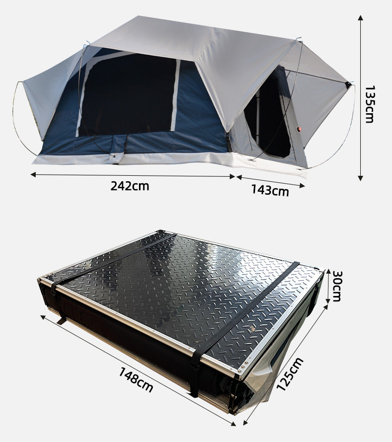 Self-Driving Tour Car Tent Outdoor Camping Black Mountaineering Windproof Waterproof Portable Inflatable Rooftop Off-Road