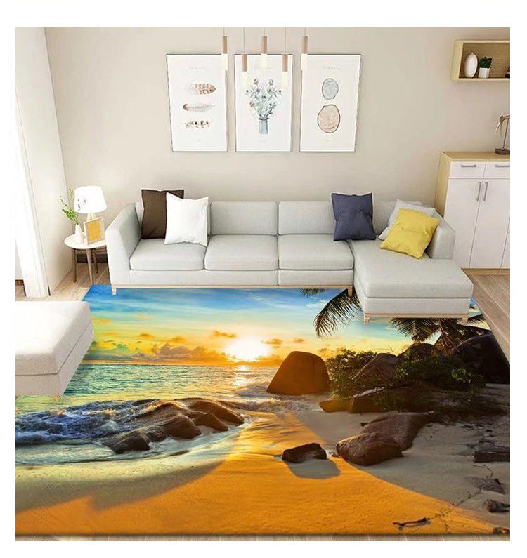 Living Room Carpet Stain-Resistant Easy to Clean Sofa Coffee Table Rug Home Insulation Silent Simple Style Non-Slip Crystal Velvet Carpet