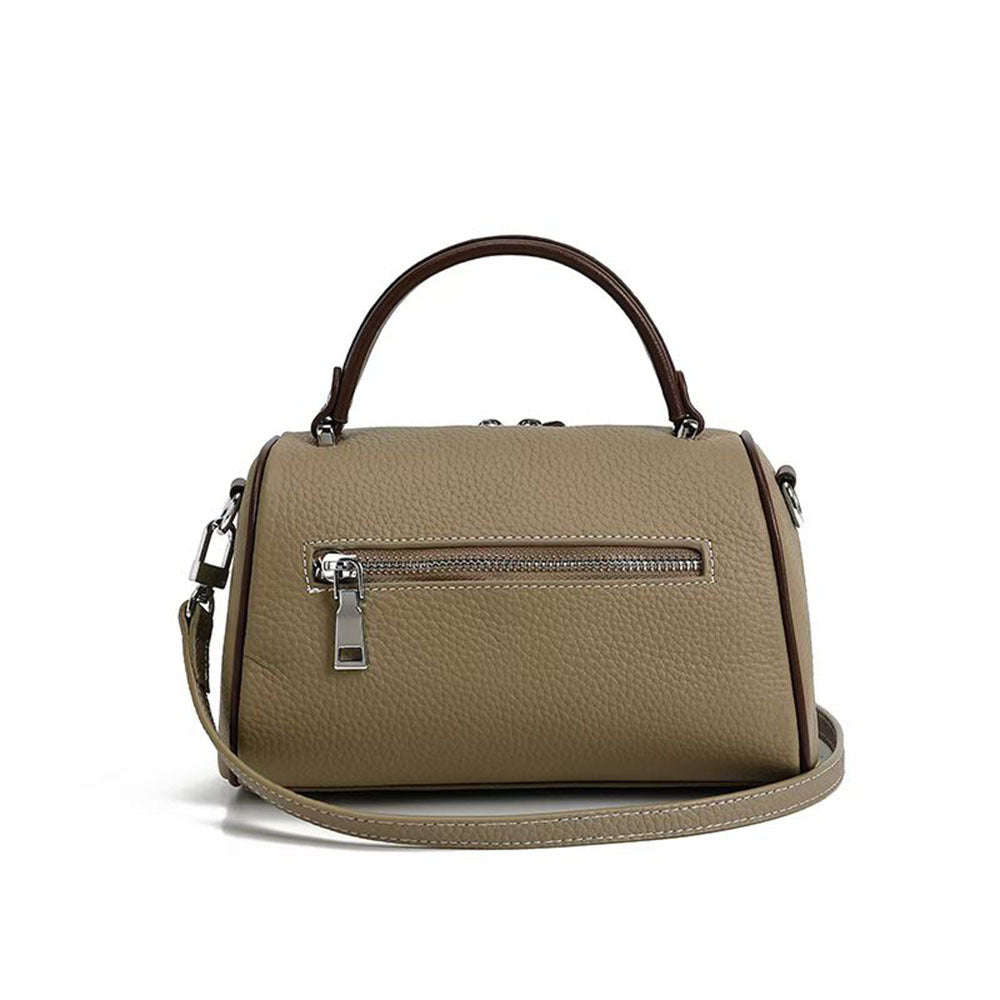 Niche Color-Block Genuine Leather Handbag for Women2025New Fashion Versatile Pillow Bag Stylish Single Shoulder Crossbody Bag