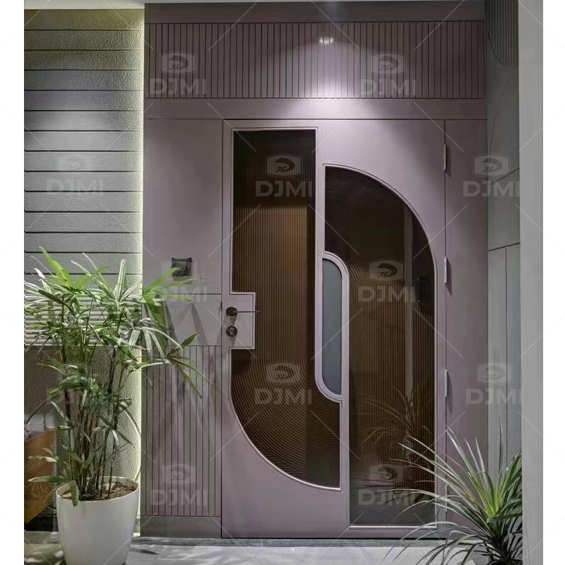 DJMI Luxury Design Steel Armored Doors Outside Modern Exterior Security Door Smart Electronic Front Door