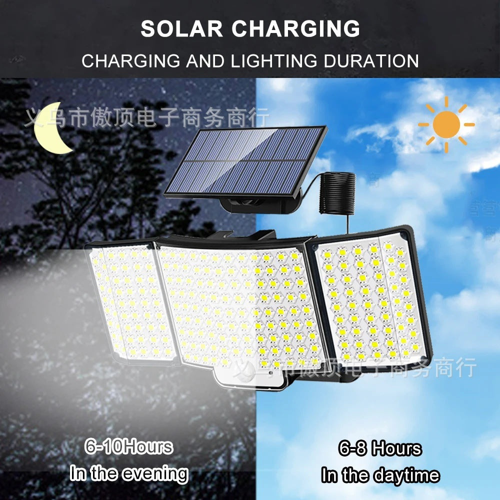 Outdoor Solar Split Street Light, Automatically Brightens After Dark, Garden Light with Human Body Sensor Wall Light Waterproof LED Lamp