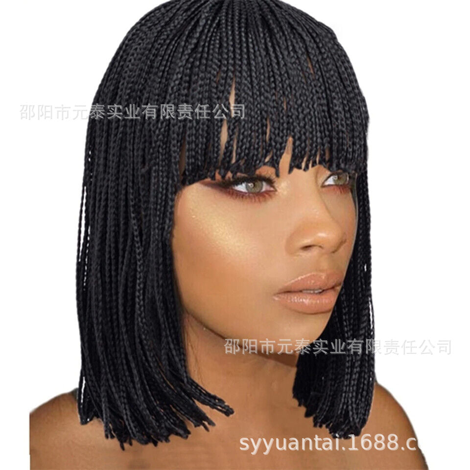 African Braids Hair Synthetic Braiding Short Black Bob Wigs