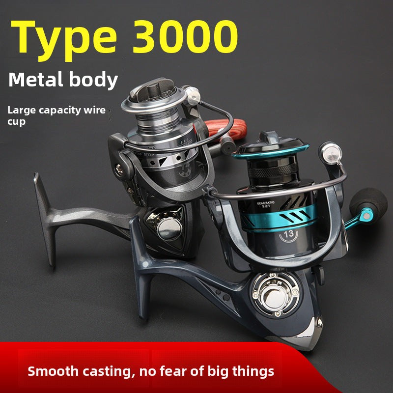 Manufacturer In-Stock Spinning Wheel Metal Fishing Reel Lure Fishing Reel Sea Rod Long Casting Fishing Line Reel Stainless Steel Sea Rod Spinning Wheel