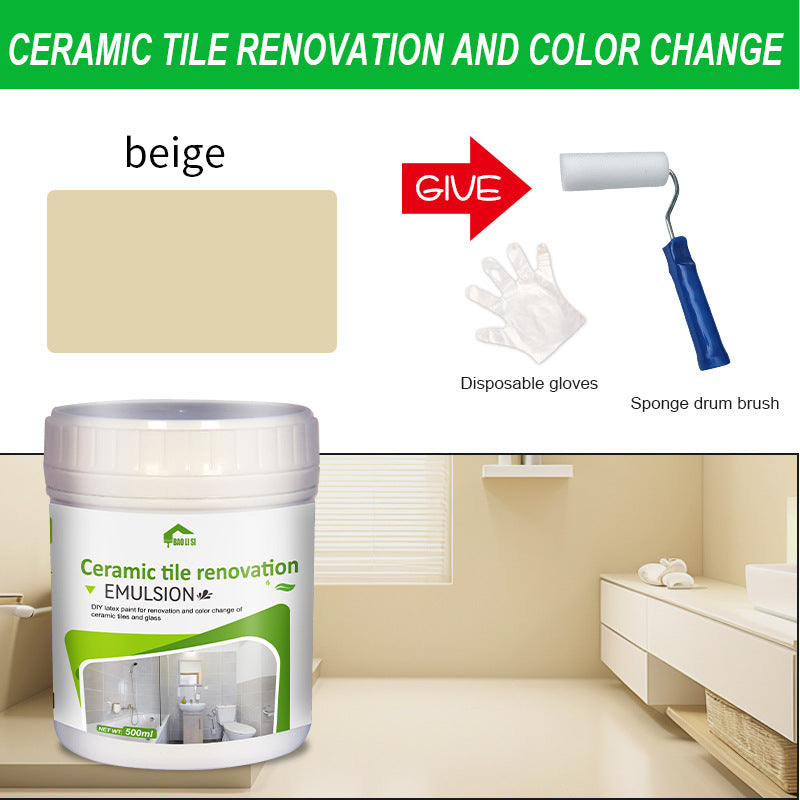 Water-based Tile Paint Bathroom Renovation Color Change Floor Coating Waterproof Wear-resistant Glass Latex Paint Mildew-proof