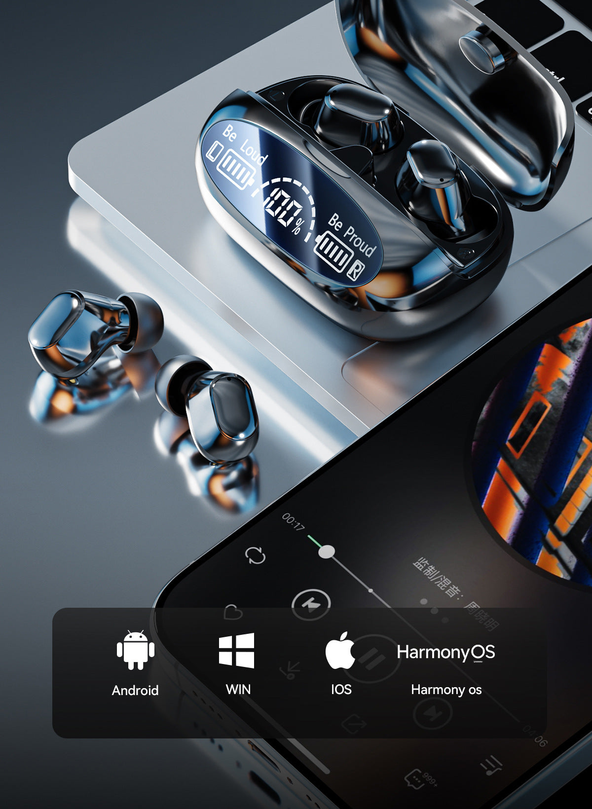 New M151Digital Display Headphones Ultra-Long Battery Life Mini In-Ear Comfortable Long-Wear Private Model Wireless Bluetooth Earphones