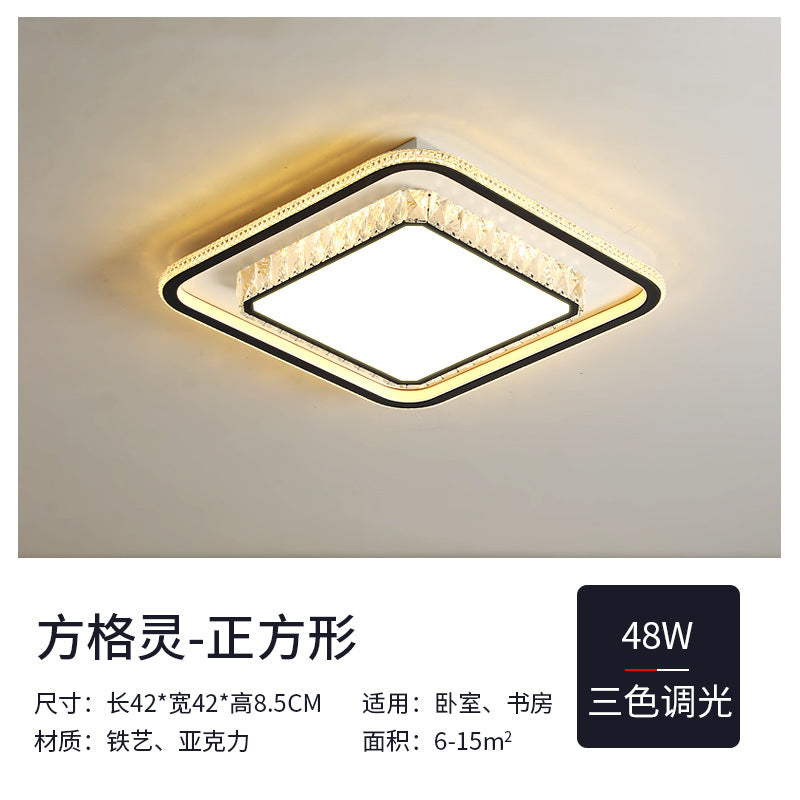 Wholesale Large Living Room Lamp2025New Year's Light Luxury Crystal led Ceiling lamp simple modern elegant bedroom lighting fixture
