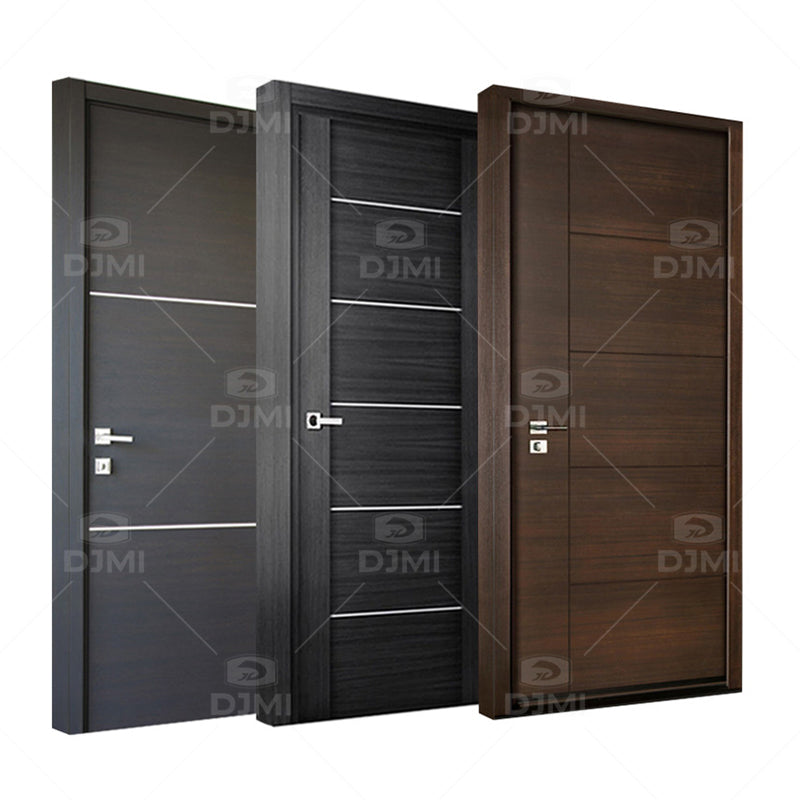 Custom High Quality Apartment Door Luxury Solid Wood Single Design Plain Bedroom Wooden Door for House