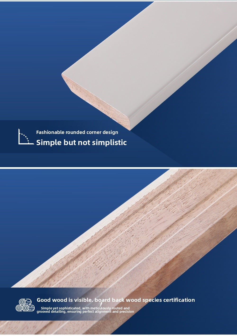 High-end ENF Taun skirting board in white and black, wooden skirting board, solid wood flat panel, ultra-narrow solid wood skirting board