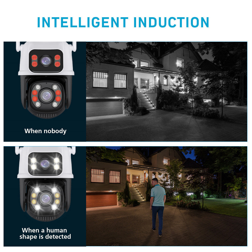 ICSEE Xiongmai Binocular Outdoor Camera Dual Screen Dome Camera WiFi Outdoor surveillance camera waterproof for outdoor use