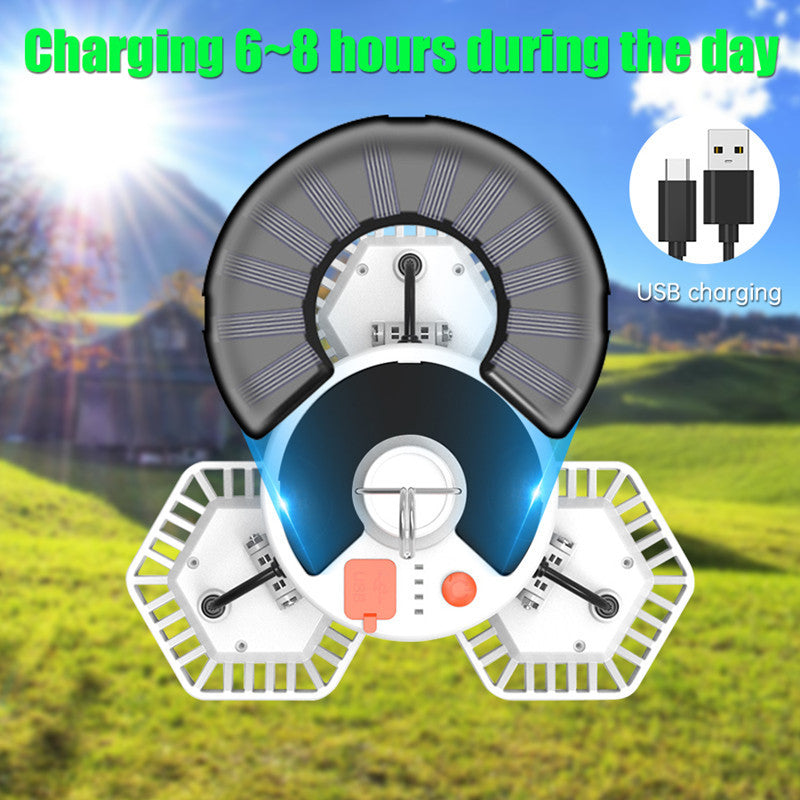 Outdoor LED Tent Light Camping Light with Remote Control Three-Leaf Bulb Emergency Light for Home Power Outage