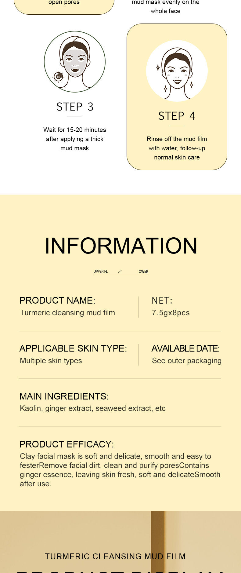 Cleaning Compound Film SADOER Green Tea Turmeric Rose Moisturizing Mask Cross-Border Foreign Trade Wholesale