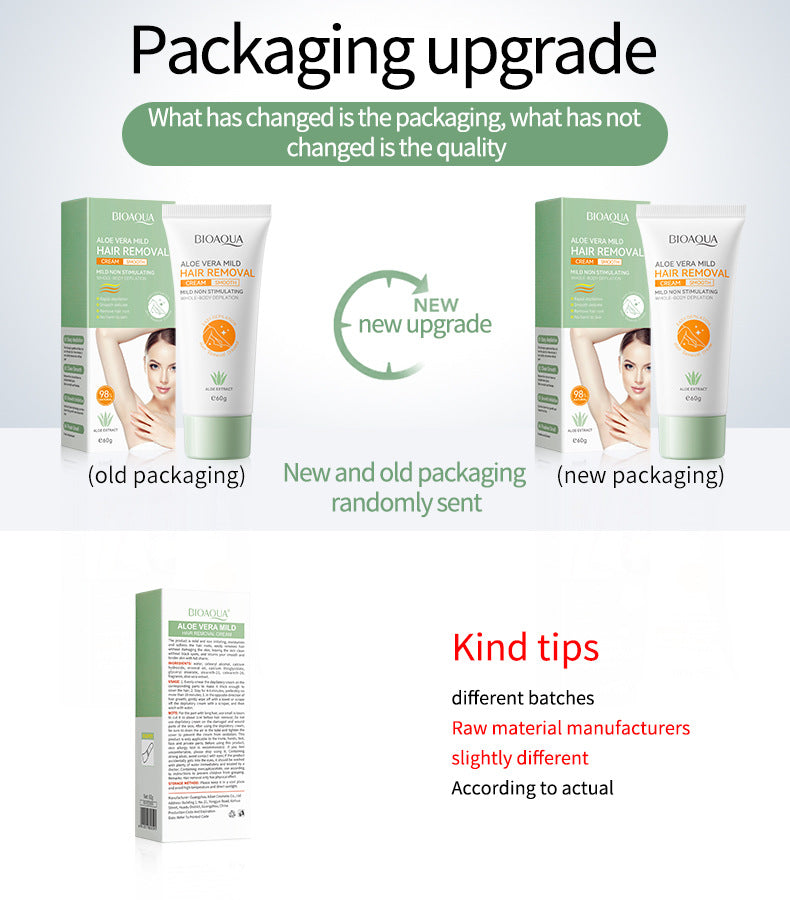 Aloe Vera Hair Removal Cream60g BIOAOUA Hair Removal Non-Irritating  Wholesale