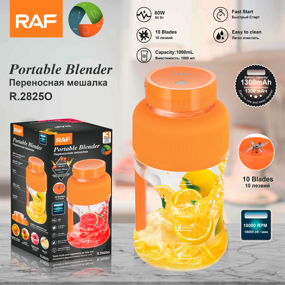 RAF EU Standard Electric Fresh Orange Juicer Household Automatic Juicer Lemon Orange Juice Cup Small Portable