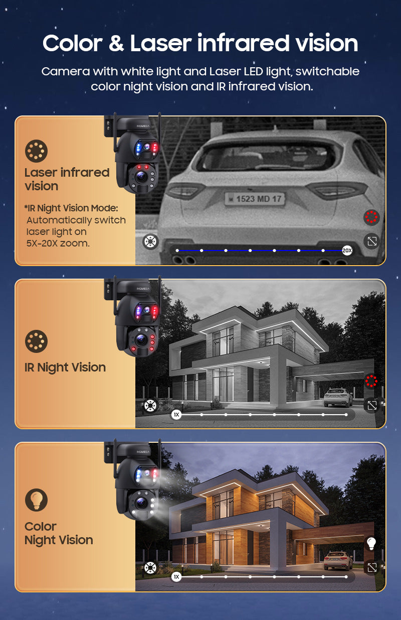 In-stock Solar Camera Dual Lens4G Outdoor HD Surveillance202x Zoom Camera Intelligent Surveillance