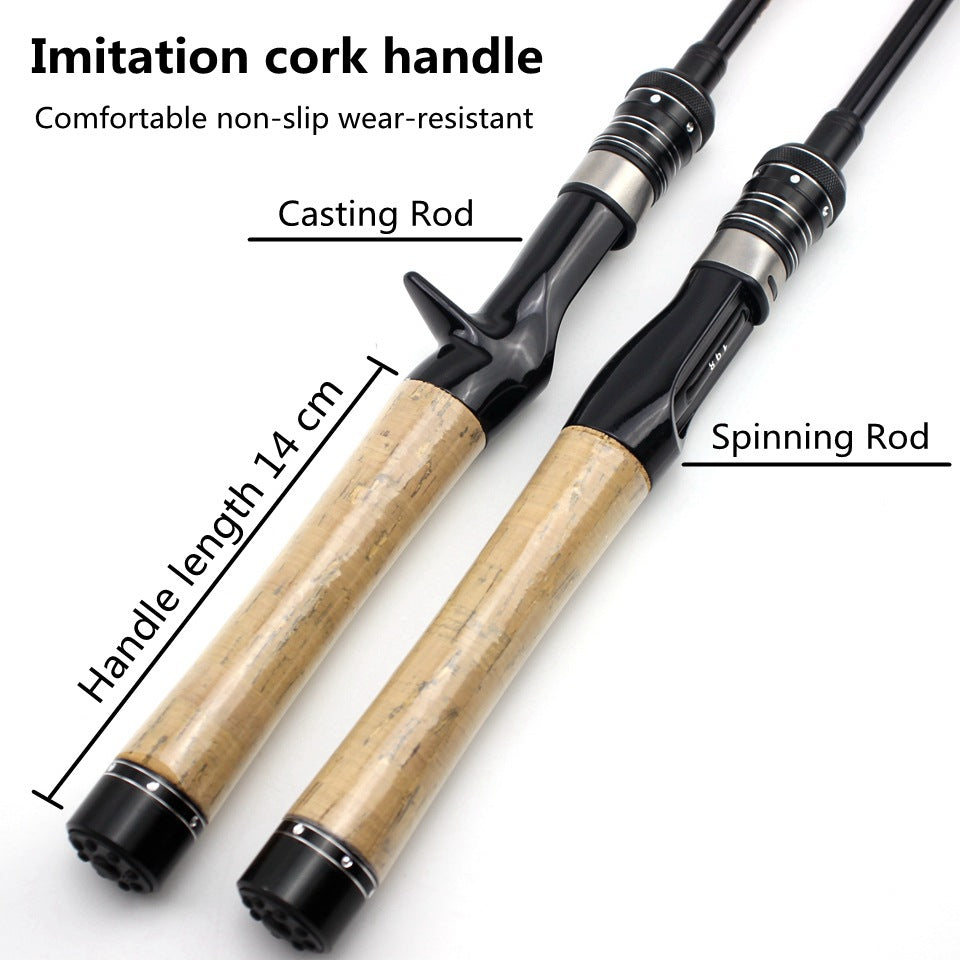 Portable Telescopic Lure Rod ul European and American Style Carbon Fiber Short Section Fishing Rod with Cork Handle