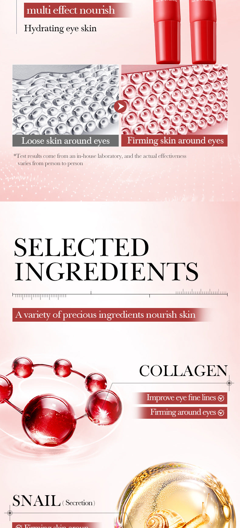 Snail Moisturizing Eye Cream BIOAOUA Hydrating and Moisturizing Eye Cream for Cross-Border Wholesale