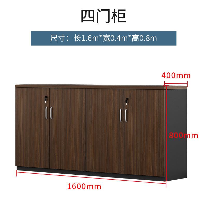 Office File Cabinet with Lock, Low Cabinet, Storage Cabinet, Floor-standing Wooden Office Partition Cabinet for Staff