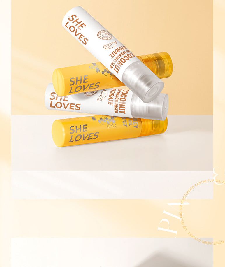 Honey Coconut Roll-On Lip Oil Long-lasting lightening lip lines moisturizing nourishing transparent glossy glass lip gloss