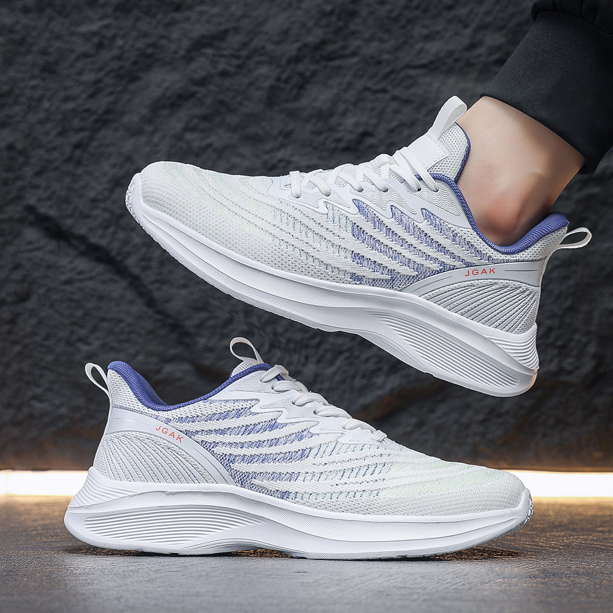 2025Foreign Trade New Fashion Sports Casual Shoes Breathable Mesh Men's Shoes Lightweight Non-Slip Wear-Resistant Running Shoes