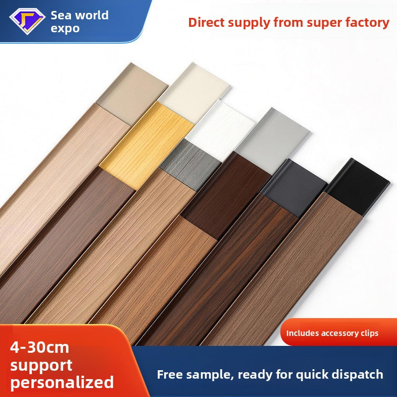 Bamboo wood fiber skirting board, thickened, moisture-proof, wood grain, snap-on type pvc Skirting board