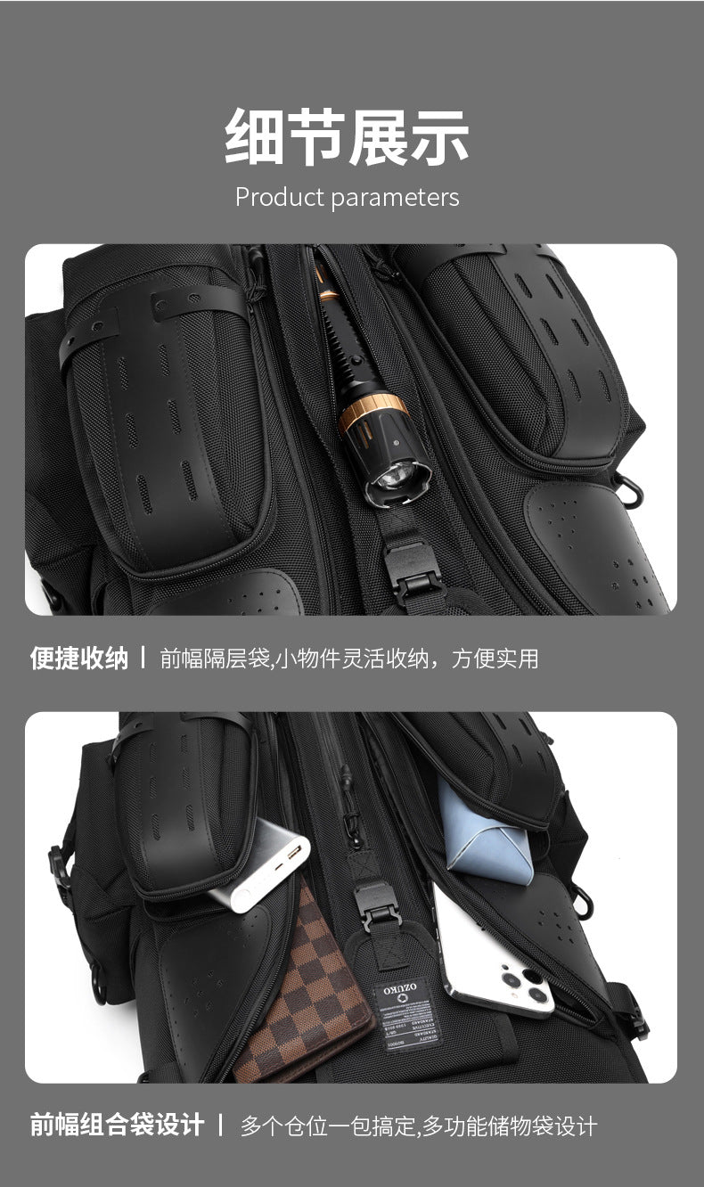 OZUKO Tactical Backpack Men's Shoulder Large Capacity Waterproof Baseball Bag Outdoor Travel Multifunctional Trendy Sports Bag