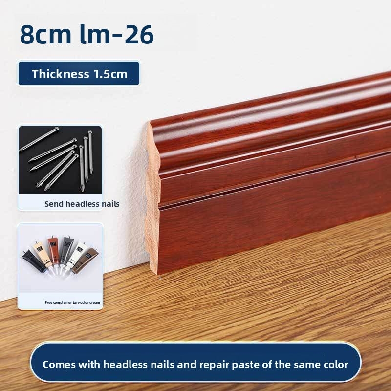 8Premium Solid Wood Skirting Board, Ultra-thin Corner Trim for the Whole House, Light Luxury Flat Baseboard