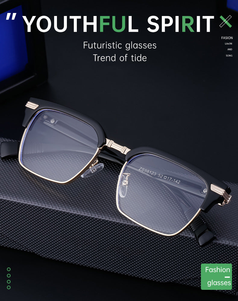 European and American New Retro Polarized Eyebrow Frame Sunglasses Men's Square Frame Sunglasses Men's Glasses Wholesale sunglasses