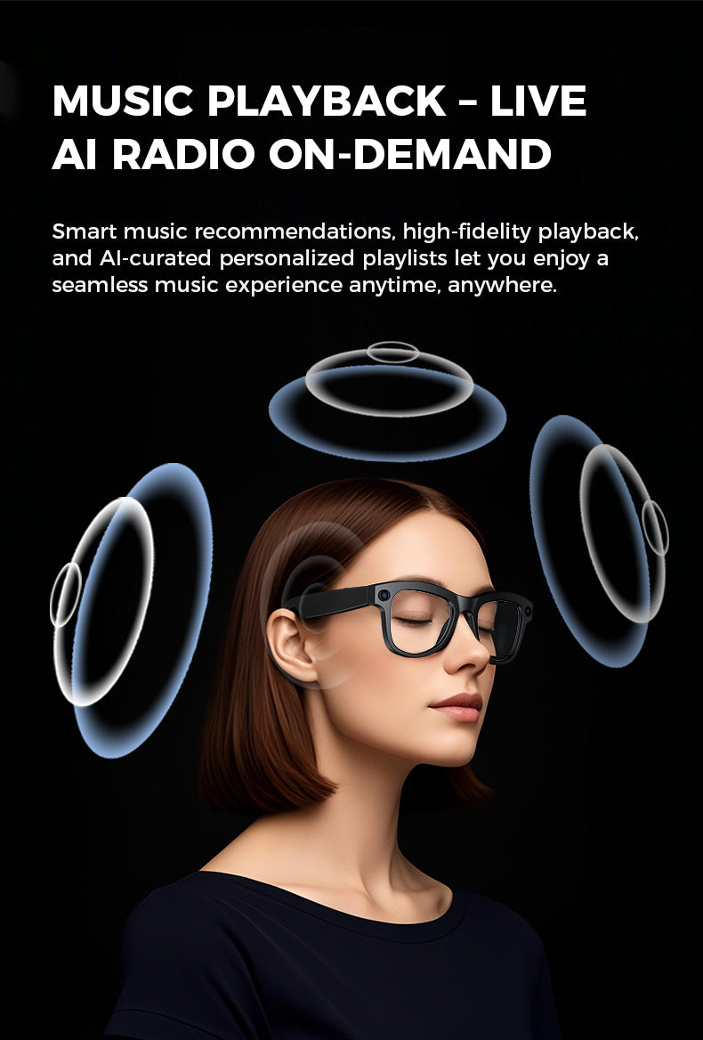 M01S Smart Glasses800100 Megapixel Camera with Image Stabilization1200P Video Recording AI Simultaneous Translation Character Recognition