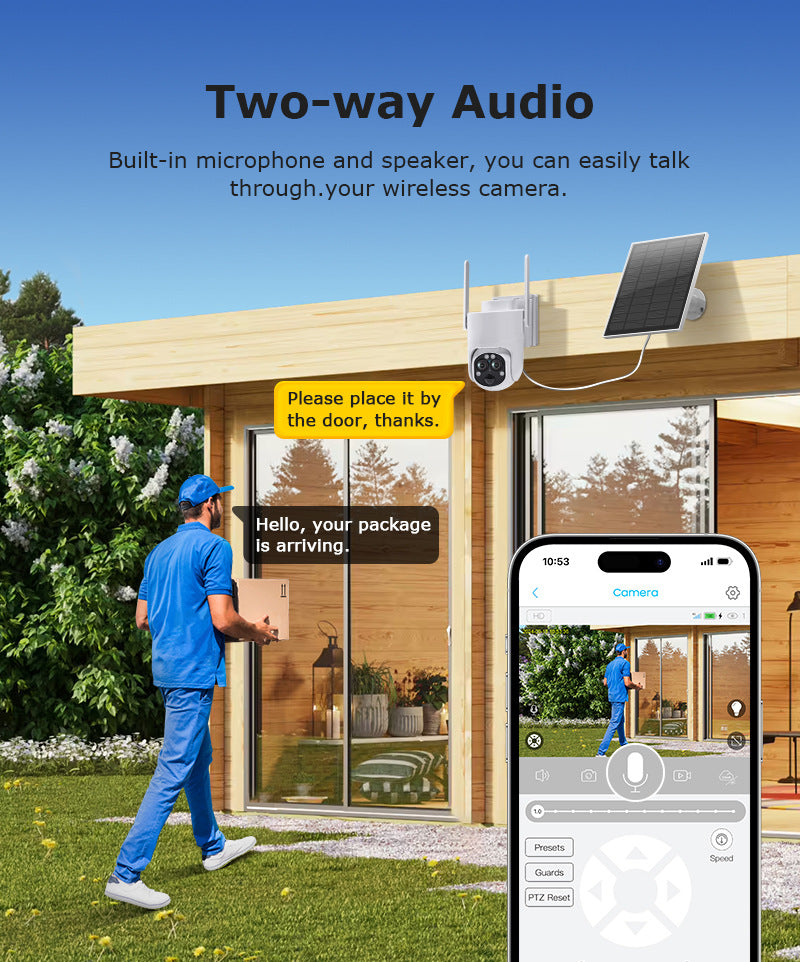 Outdoor4G Solar Camera Low Power Consumption122x Zoom Binoculars WiFi Full Color Night Vision Camera Wholesale