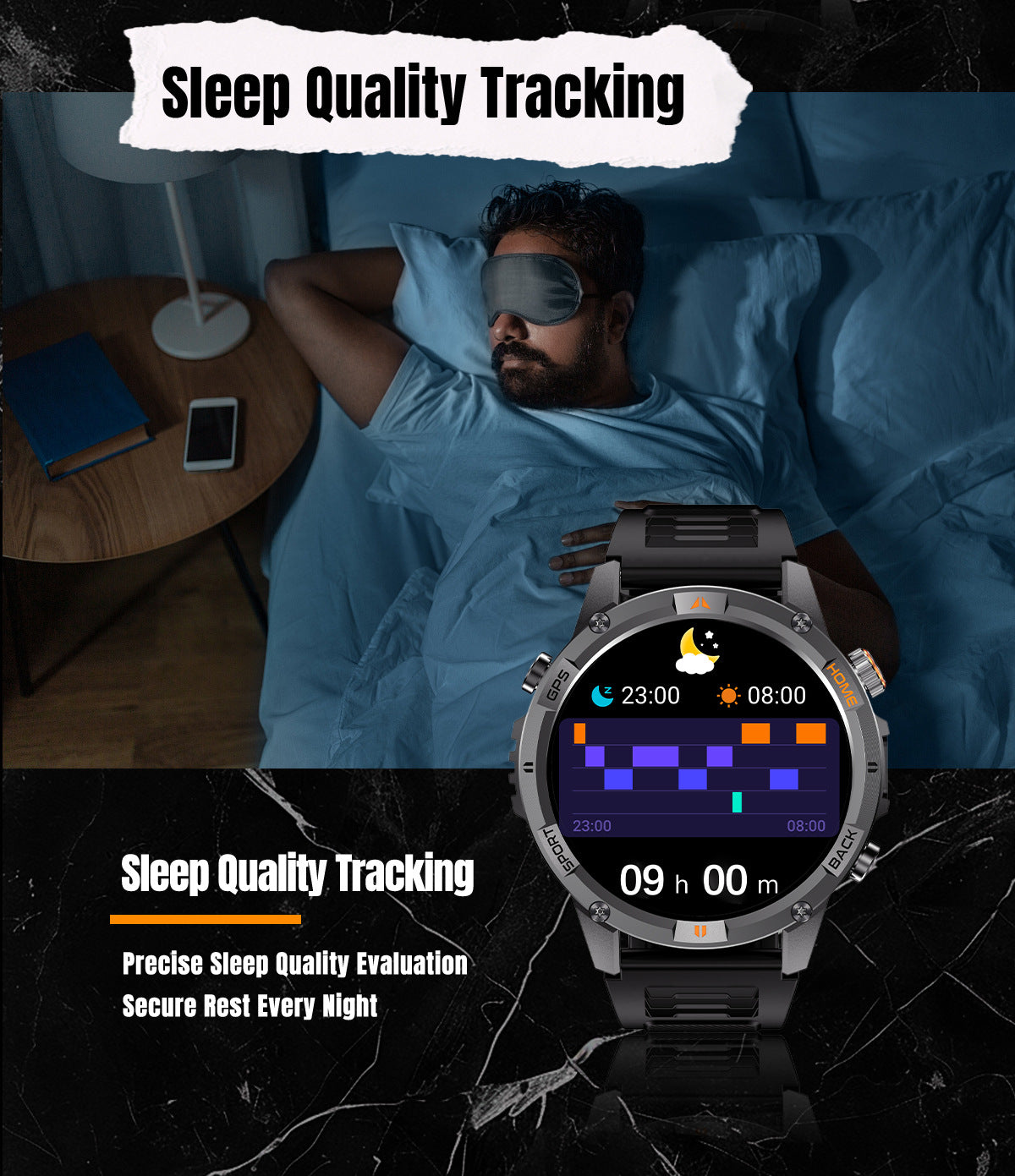 YK15Smart Watch Bluetooth Call Heart Rate Pedometer Sleep Depth Waterproof GPS Beidou Positioning Sports Three-Proof