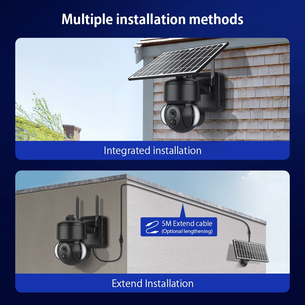 New Low-Power Solar Energy3MP HD Camera Phone Remote Monitoring Sound Light Warning