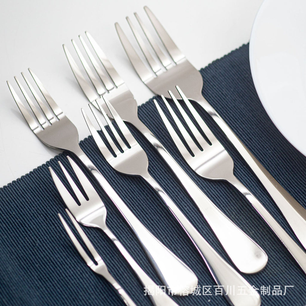 1010Western Tableware Stainless Steel Fruit Fork Rice Spoon Grain Spoon Landlord Spoon Public Fork Mud Scraper Spoon