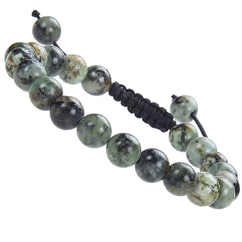 AliExpress Natural Tiger Eye Stone Bracelet Agate Couple Woven Bracelet Peacock Stone Woven Bracelet