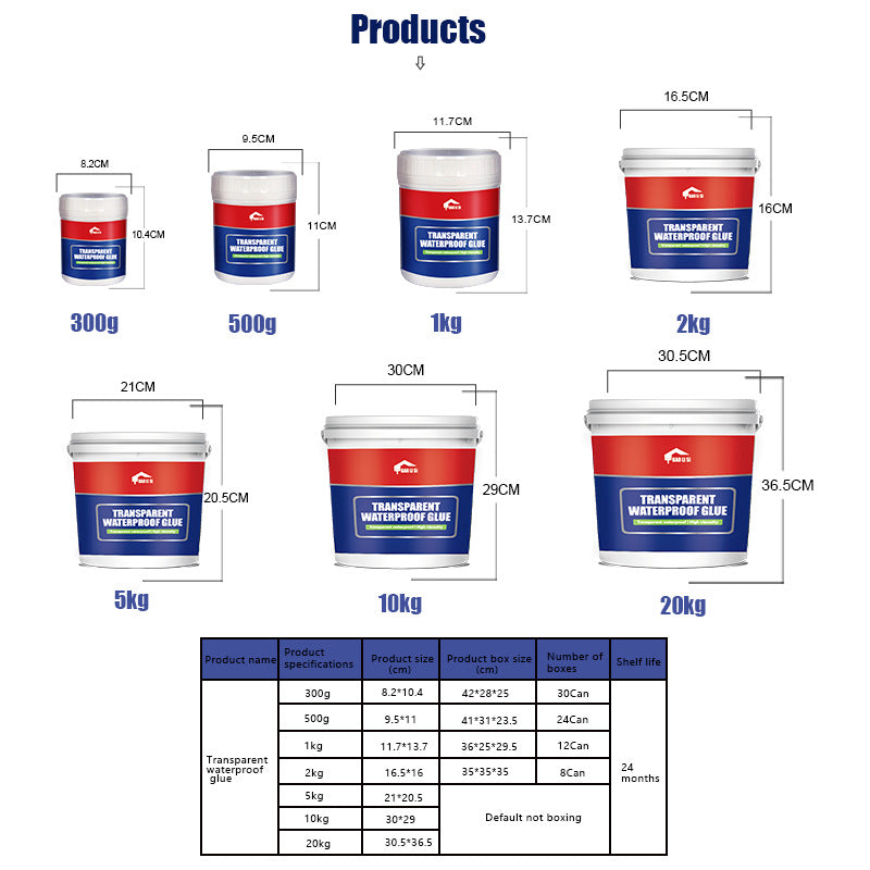 Transparent Waterproof Adhesive Roof Exterior Wall Window Sill Waterproof Leak Repair Coating Pure Acrylic Glue