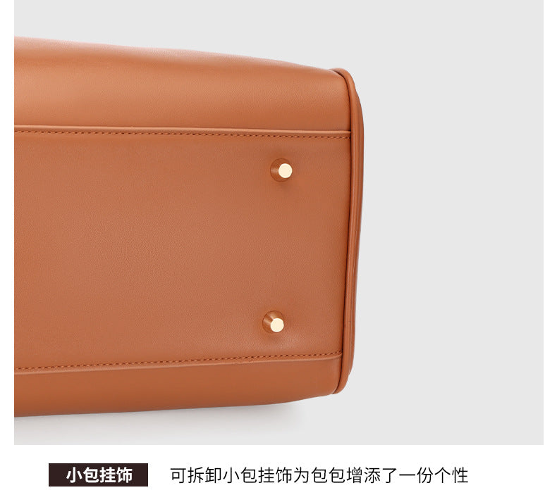 European and American New Fashion Simple Large Capacity Hand Carrying Boston Bag Women's Travel Bag Fashion All-Match Shoulder Underarm Bag