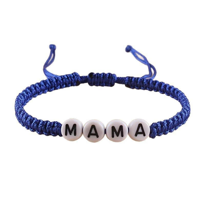 Mother's Day Birthday Gift Bracelet for Women, Stretchable Adjustable Handmade Woven Bracelet MAMA Letter Braided Bracelet