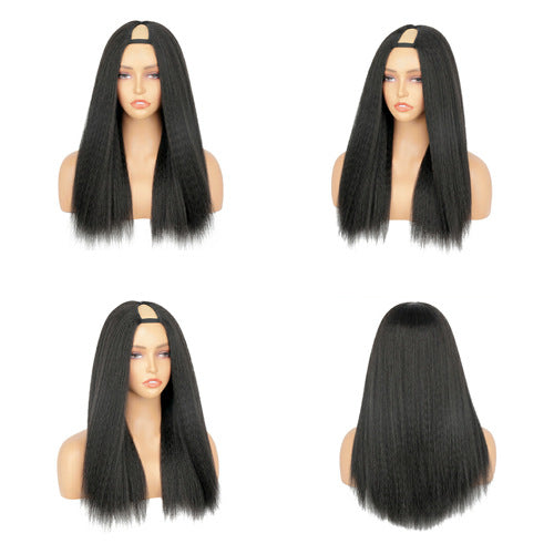 Factory Direct Sale V-part Yaki Straight Wig For Women