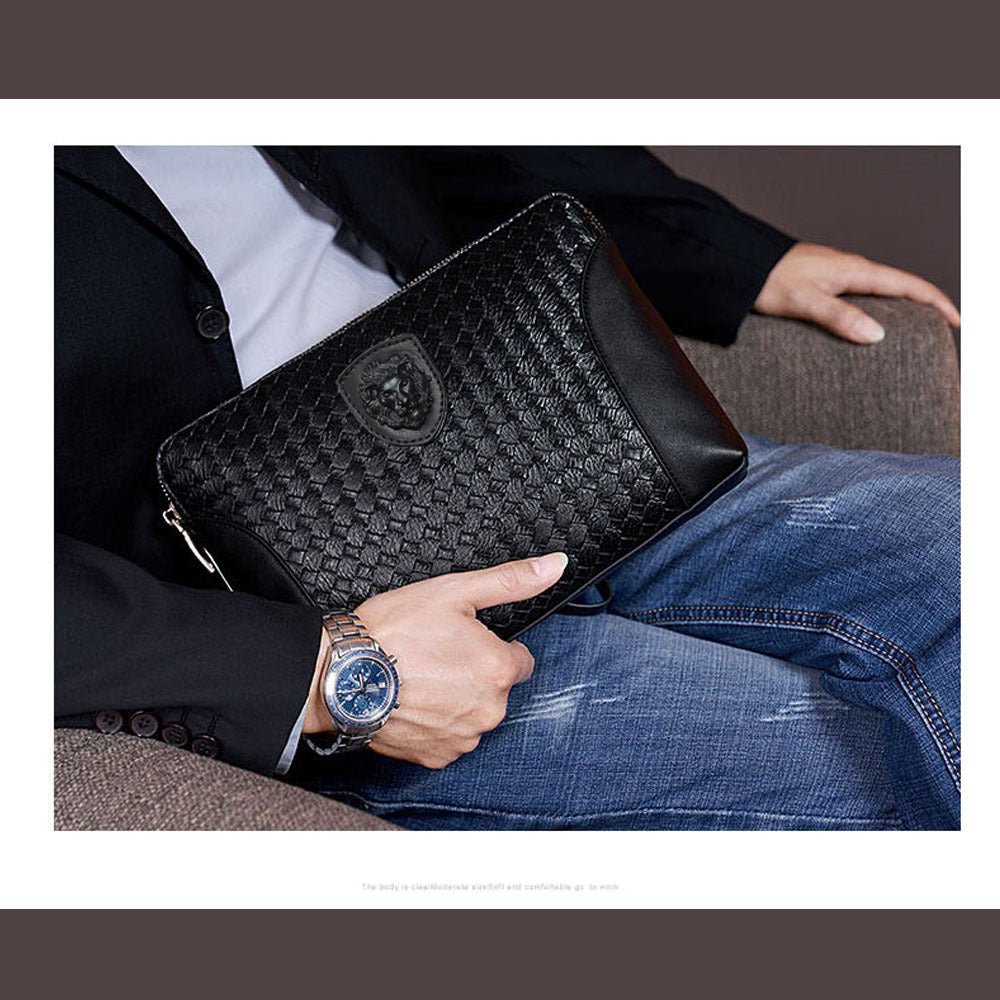 Fingerprint Lock Clutch Anti-theft High-end Business Commuting Large Capacity Phone Holder Luxury Men's Clutch Trendy